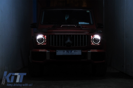 Full LED Фарове подходящи за Mercedes G-Class W463 (2007-2017) Черен Facelift 2018 Дизайн-image-6088984