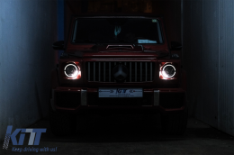 Full LED Фарове подходящи за Mercedes G-Class W463 (2007-2017) Черен Facelift 2018 Дизайн-image-6088985