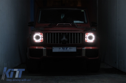 Full LED Фарове подходящи за Mercedes G-Class W463 (2007-2017) Черен Facelift 2018 Дизайн-image-6088986