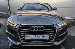 Full LED Фарове подходящи за Audi A6 4G C7 (2011-2018) Facelift Matrix Дизайн Sequential Динамичен Въртящи се светлини-image-6075250