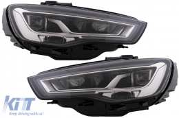 Full LED Фарове , подходящи за Audi A3 8V Pre-Facelift (2013-2016) Надстройка за Халоген с последователни Динамичен Въртящи се светлини LHD-image-6074911