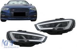 Full LED Фарове , подходящи за Audi A3 8V Pre-Facelift (2013-2016) Надстройка за Халоген с последователни Динамичен Въртящи се светлини LHD-image-6075016