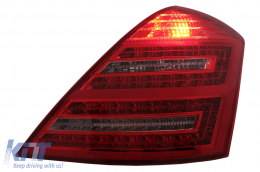 Full LED Задни светлини , подходящи за Mercedes S-Class W221 (2005-2009) Червен Чисто Facelift Дизайн с Динамичен последователен сигнал за завиване-image-6092540