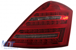 Full LED Задни светлини , подходящи за Mercedes S-Class W221 (2005-2009) Червен Чисто Facelift Дизайн с Динамичен последователен сигнал за завиване-image-6092542