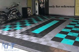 Garage Interlocking Floor Tiles Warehouse Modular Flooring Black-image-6108675