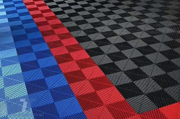 Garage Interlocking Floor Tiles Warehouse Modular Flooring Black-image-6108678