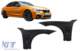 Garde-boues Ailes Bouches pour BMW 3 F30 F31 11+ Berline Touring M3 Design Noir--image-6071946