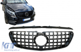 Gitter für Mercedes V-Klasse W447 2014-03.2019 GT R Panamericana Look Alles schwarz-image-6082202