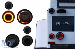 Glohh GL-2X LED Taillights suitable for Land Rover Defender L316 (1990-2016) Smoke Dynamic Sequential Turning Lights - TLLRDFL316GS