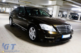 Gonne laterali per Mercedes Classe S W221 2005-2013 S65 Look Versione breve-image-6053593