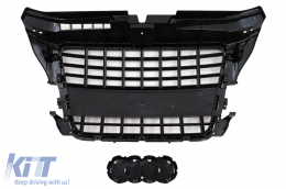 Griglia anteriore Calandra Grille per Audi A3 8P Facelift 2008-2012 Supporto Nero-image-6094774