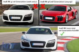 Griglia anteriore per Audi R8 42 1a generazione Facelift 13-15 RS Look Nero lucido-image-6087016