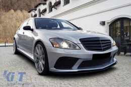 Griglia anteriore per Mercedes Classe S W221 Facelift 2010-2013 S65 Look Nero lucido-image-6091118