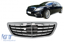 Griglia anteriore per Mercedes Classe S W222 2014-08.2020 S63 S65 Look Cromo-image-6071838