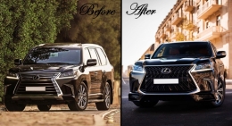 Griglia per LEXUS LX570 J200 2017+ TRD Look Telaio alluminio Interni grafite-image-6039142