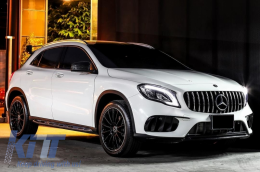 Griglia per Mercedes GLA X156 Facelift 17+ GT-R Panamericana Look Nero Cromo-image-6043002