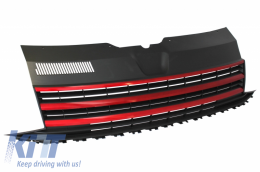 Grille Avant sans Emblème pour VW T6 Bus / Transporter 2015-2019 Noir avec Rouge-image-6054379