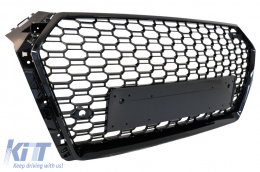 Grille Calandre pour AUDI A4 B8 Facelift 12-15 RS Look Avec/sans PDC Noir/Chrome--image-6071090