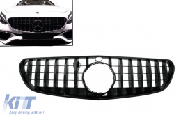 Grille Calandre pour Mercedes S C217 A217 2014-2017 GT-R Look Noir Caméra 360-image-6087026