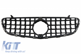 Grille centrale avant adaptable sur MERCEDES GLC X253 C253 (2015-2018) AMG GT R Panamericana Design Tout Noir--image-6040011