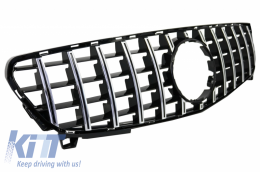 Grille centrale pour MERCEDES A W176 Facelift 09.15-18 A45 GT-R Look Noir Chrome-image-6037905