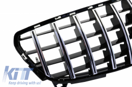 Grille centrale pour MERCEDES A W176 Facelift 09.15-18 A45 GT-R Look Noir Chrome-image-6037906