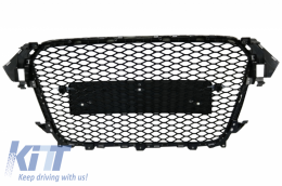 Grille pour AUDI A4 B8 Facelift 12-15 RS Look Noir PDC Feu brouillard Housses-image-6062569