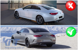 
Hátsó diffúzor és fekete kipufogóvégek Mercedes CLS-Class C257 (2018+) modellekhez, CLS53 Design, Night Pack 
Kompatibilis
Mercedes CLS-Class C257 (2018+) AMG lökhárítóval
* csak vontatóhorog nélk-image-6057132