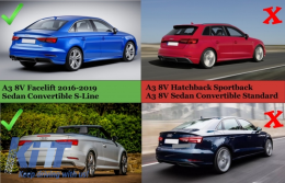 
Hátsó diffúzor és kipufogóvég AUDI A3 8V 16-19 S-Line Sedan Cabrio S3 modellekhez

Kompatibilis
Audi A3 8V Sedan Cabrio Facelift (2016-2019) S-Line Lökhárítóval
Audi A3 8V Sedan Cabrio Facelift (-image-6042585