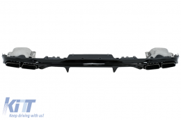 Hátsó Diffúzor fekete kipufogókkal Mercedes E osztály W213 S213 alap (2016-2020) modellekhez, E63 dizájn -image-6094543