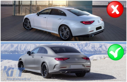 Hátsó diffúzor fekete kipufogóvégekkel Mercedes CLS-osztály C257 Sport Line (2018-tól) CLS63 dizájn 
-image-6094949