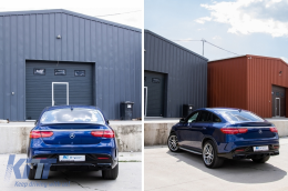 Hátsó diffúzor fekete kipufogóvégekkel Mercedes GLE Coupe C292 Sport Line (2015-2019) modellekhez, GLE63 dizájn-image-6102511