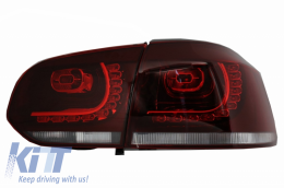 Hátsó lámpák LED Volkswagen Golf 6 VI (2008-up) R20 GTI cseresznye piros áttetsző Design DEPO-image-6032077