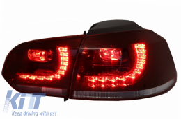 Hátsó lámpák LED Volkswagen Golf 6 VI (2008-up) R20 GTI cseresznye piros áttetsző Design DEPO-image-6032082