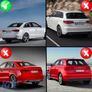 
Hátsó lökhárító diffúzor Audi A3 8V Sedan (2012-2015) modellekhez, kipufogóvégekkel, S3 Dizájn-image-6080837