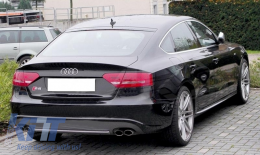 
Hátsó lökhárító diffúzor AUDI A5 8T 4D Sportback S-Line nem Facelift (2007-2011) modellekhez, kipufogóvégekkel-image-6033947