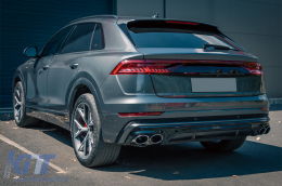 
Hátsó lökhárító diffúzor dupla kipufogónyílással AUDI Q8 SUV (2018-) modellekhez, ezüst kipufogóvégek-image-6095802