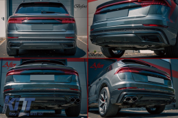 
Hátsó lökhárító diffúzor dupla kipufogónyílással AUDI Q8 SUV (2018-) modellekhez, ezüst kipufogóvégek-image-6095879