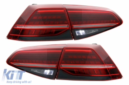 
Hátsó lökhárító diffúzor és teljes LED hátsó lámpa Dinamikus irányjelzőkkel, Sötét cseresznyepiros, VW Golf 7.5 (2017-2019) modellekhez, R kinézet-image-6075763