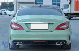 Hátsó lökhárító diffúzor MERCEDES CLS W218 Sedan (2011-2017) modellekhez, kipufogóvéggel, csak AMG Sport Line-hoz-image-6108334