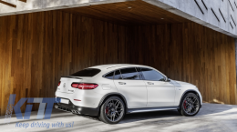 
Hátsó lökhárító diffúzor Mercedes GLC C253 COUPE 2015+ modellekhez, GLC63 dizájn, Ezüst kipufogóvégek-image-6055467