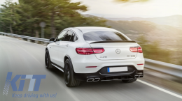 
Hátsó lökhárító diffúzor Mercedes GLC C253 COUPE 2015+ modellekhez, GLC63 dizájn, Ezüst kipufogóvégek-image-6055469