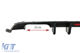 
Hátsó lökhárító diffúzor VW Golf 7.5 (2017-2019) modellekhez, R kinézet, zongorafekete, piros fényvisszaverő prizmákkal-image-6080122