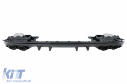 
Hátsó lökhárító diffúzor kipufogóvégekkel, Mercedes C-osztály W205 (2014-2020) modellekhez, hátsó spoilerrel, zongorafekete-image-6073650