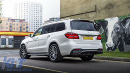 Hátsó lökhárító diffúzor kipufogóvégekkel Mercedes GLS Class X166 SUV Facelift (2015-2019) modellekhez, GLS63 Dizájn-image-6075347