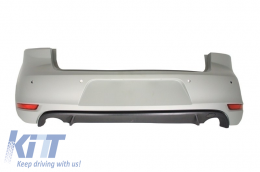 Hátsó lökhárító és tető spoiler féklámpával VW Golf 6 VI (2008-2012) modellekhez, kipufogórendszerrel, GTI kinézet-image-6063851