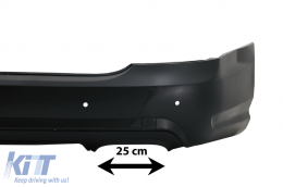 Hátsó lökhárító kipufogóvégekkel Fekete Mercedes S-osztály W221 (2005-2013) PDC támogatás S65 dizájn -image-6088522