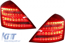 
Hátsó lökhárító LED hátsó lámpákkal MERCEDES Benz W221 S-osztály (2005-2011) modellekhez, fekete kipufogóvégekkel-image-6024835