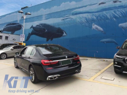 Hátsó Lökhárító Spoiler Valance Diffúzor Dupla Kimenettel BMW 7 Series G11 G12 (2015-2019) Facelift M760Li Design-image-6042123