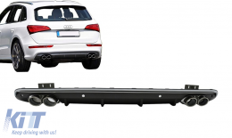 Hátsó Lökhárító Spoiler Valance Dupla Kimenetű Diffúzor AUDI Q5 8R Facelift (2013-2016) S-Vonal Lökhárító-image-6099122